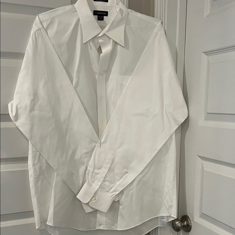 Lands' End Men's Crisp White Dress Shirt